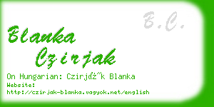 blanka czirjak business card
